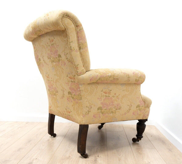 Antique Victorian Howard & Sons Armchair  Upholstered Library Chair /2216