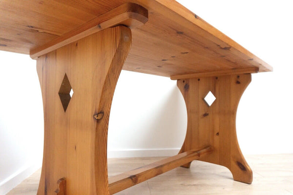 Midcentury Swedish Vintage Pine Cabin Kitchen Dining Table & 5 stools /2210