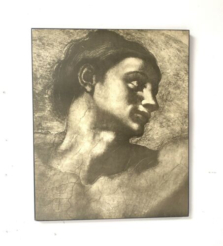 Original Mid Century Vintage Michelangelo 1970’s Athena Block Board Print /1358