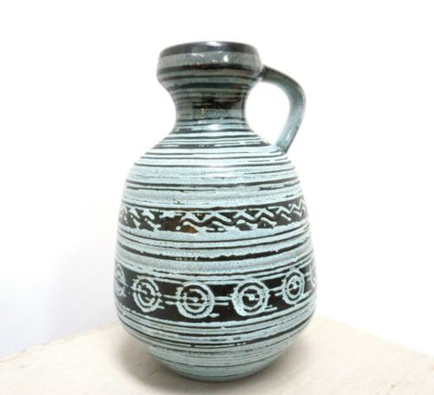 Midcentury Vintage Strehla Keramik West German Pottery Ceramic Jug Vase /1519