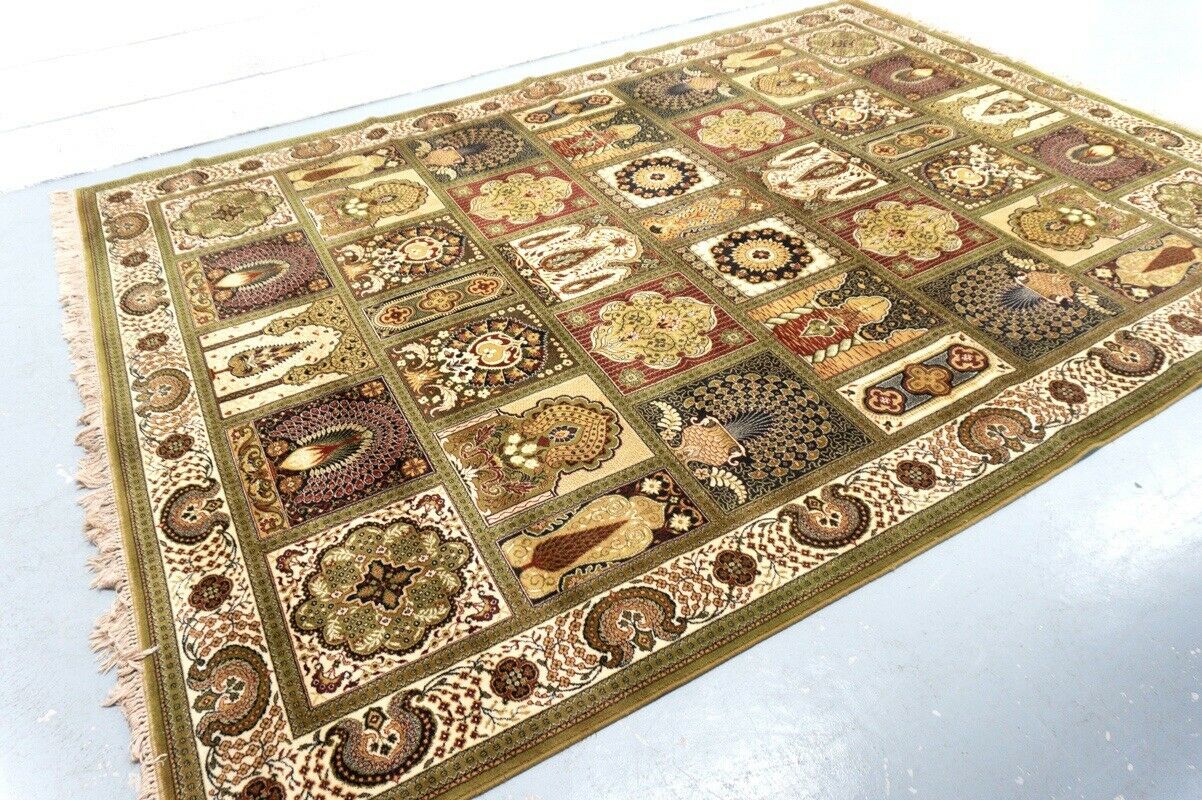Original Large Vintage Antique Persian Design Fringed Patterned Carpet Rug /1322
