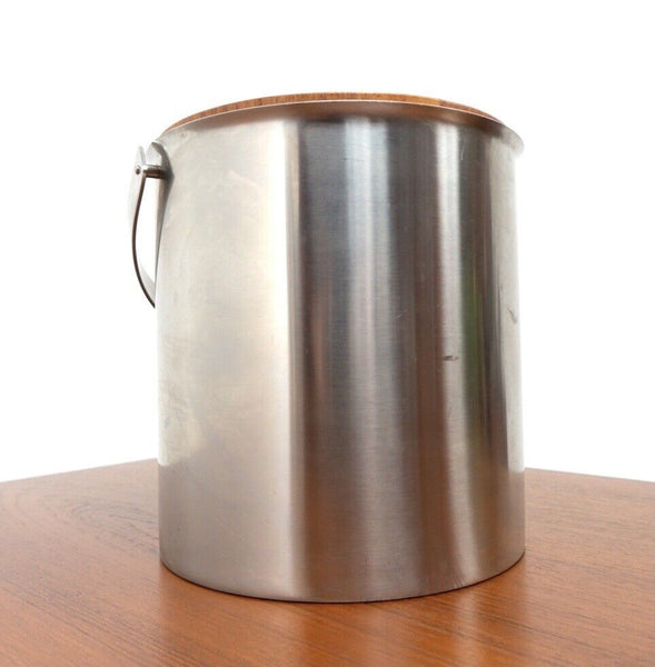 Vintage Danish Arne Jacobsen Teak Ice Bucket Stelton Stainless Steel /2014