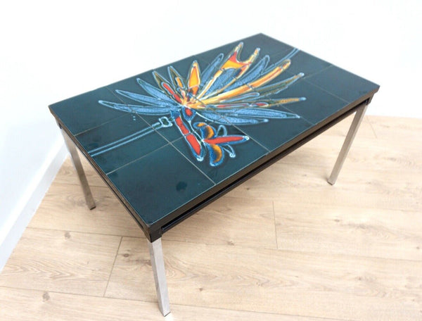 Midcentury Vintage Belgian Tile Top Chrome Coffee Table 1960’s /2251