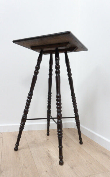 Antique Victorian Bobbin Mahogany Hall Lamp Table /2282