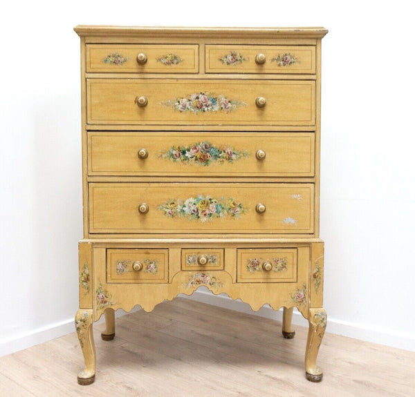 Antique Maple Regency Style Decorative Painted Dresser Chest 19th Century  / 2268