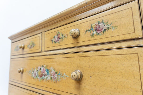 Antique Maple Regency Style Decorative Painted Dresser Chest 19th Century  / 2268