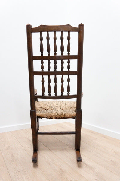 Antique Victorian English Elm William Morris Style Rocking Chair  /2195