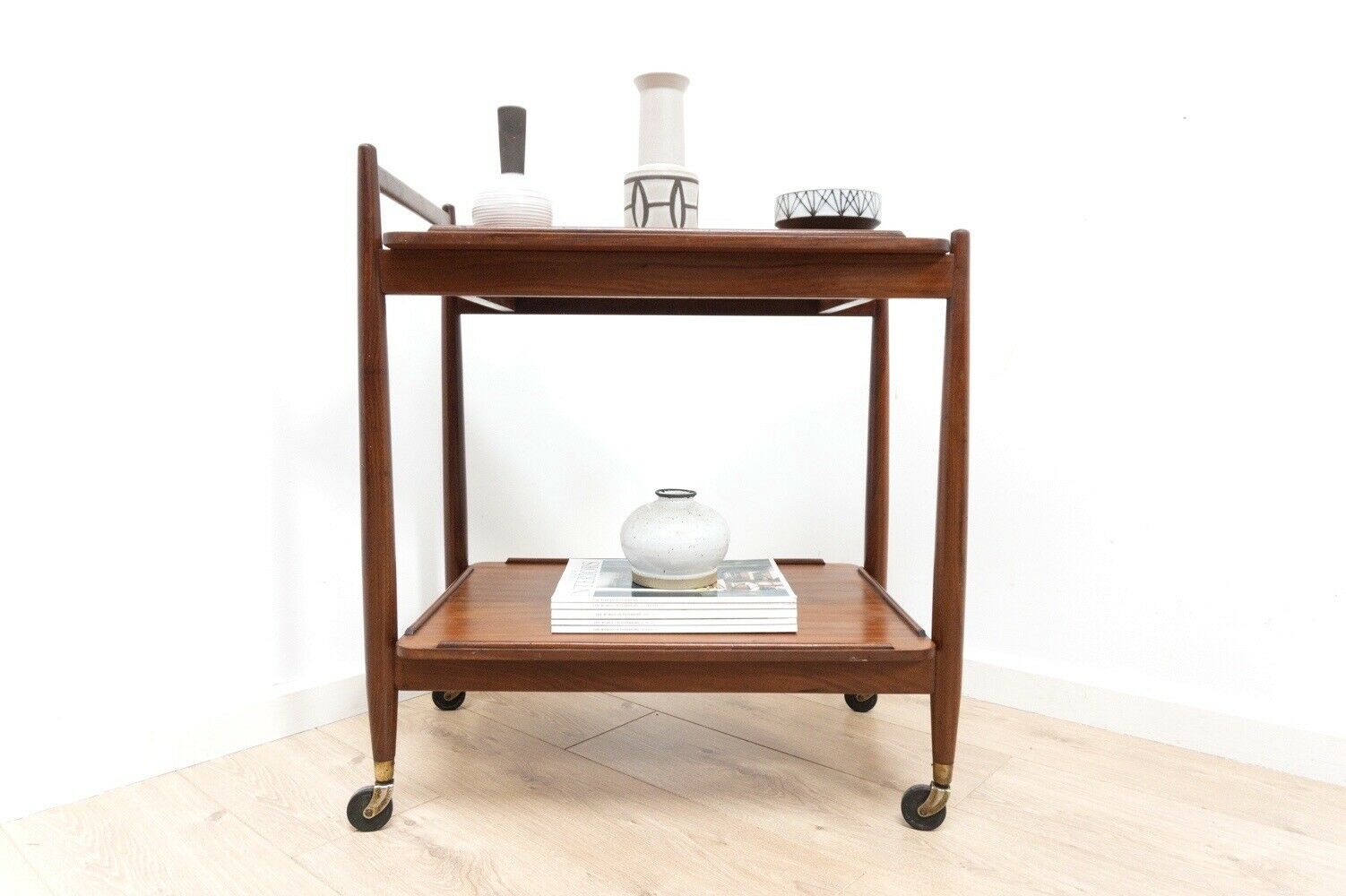 Midcentury Vintage Teak White & Newton Tea Trolley Drinks Trolley 1960's /1736