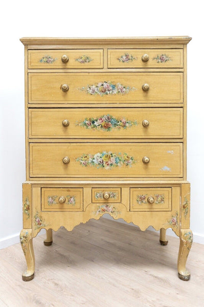 Antique Maple Regency Style Decorative Painted Dresser Chest 19th Century  / 2268