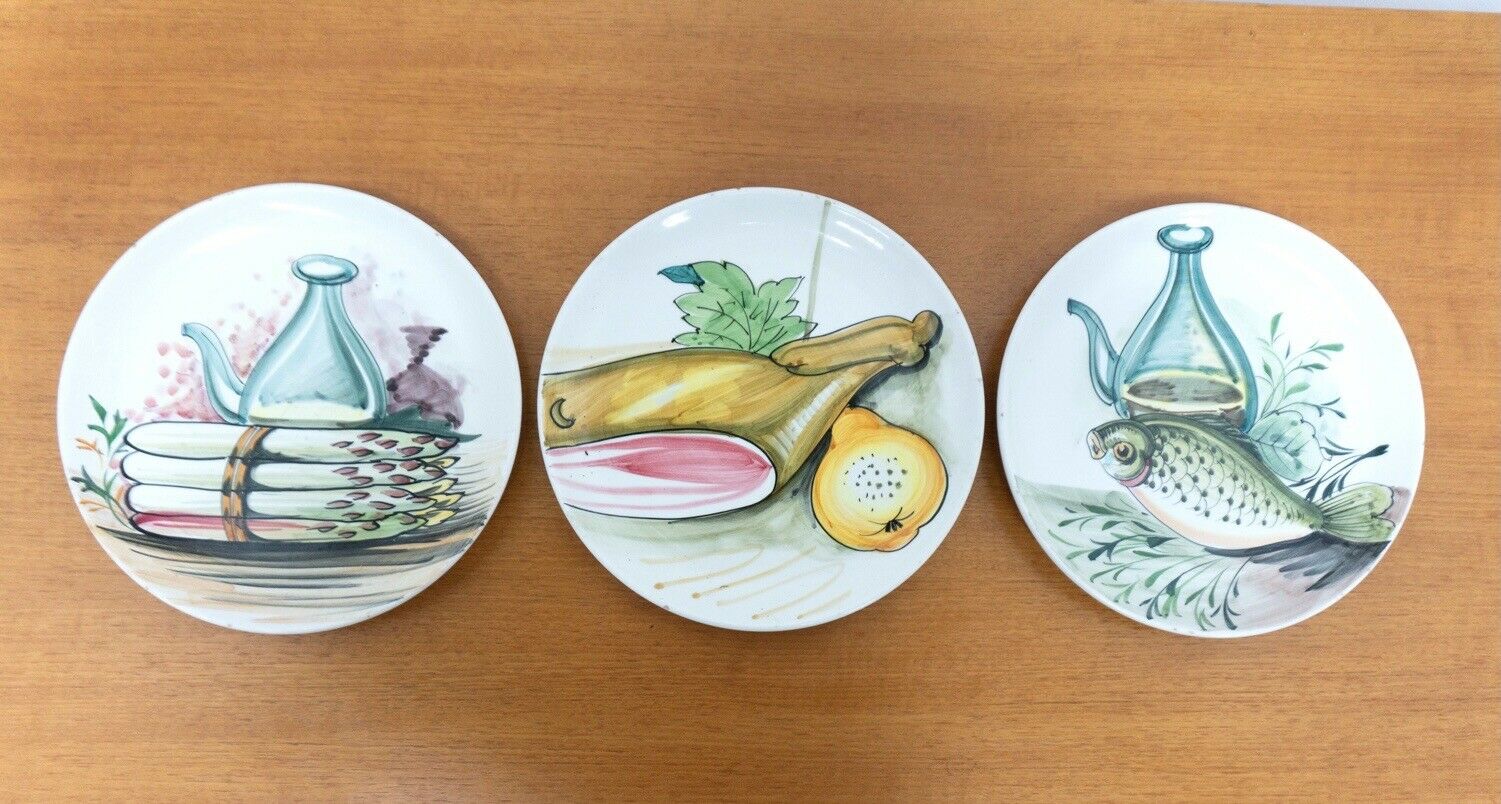 Midcentury Vintage Mancini Italian Ceramic Decorative Plates /1626