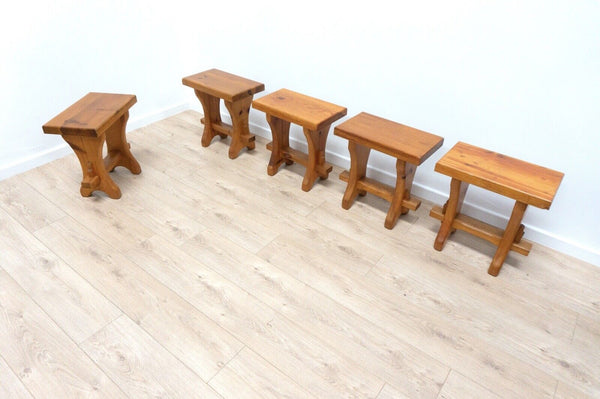 Midcentury Swedish Vintage Pine Cabin Kitchen Dining Table & 5 stools /2210