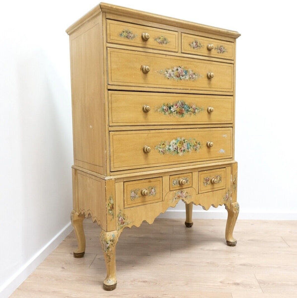 Antique Maple Regency Style Decorative Painted Dresser Chest 19th Century  / 2268