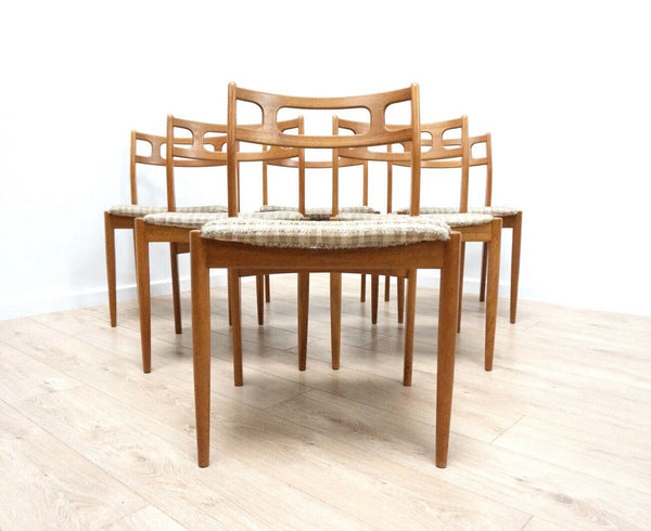 Midcentury Vintage Swedish Scandinavian Teak Dining Chairs Set of 6 /2333