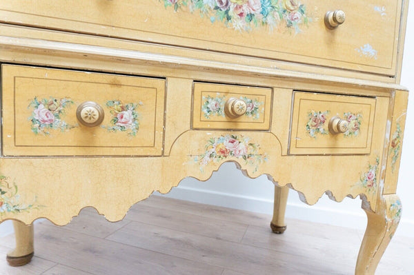 Antique Maple Regency Style Decorative Painted Dresser Chest 19th Century  / 2268